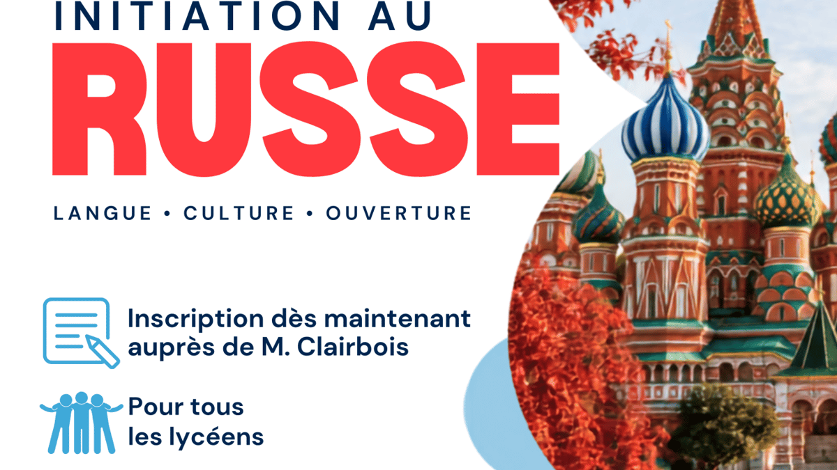 Affiche initiation russe roue et bleu
