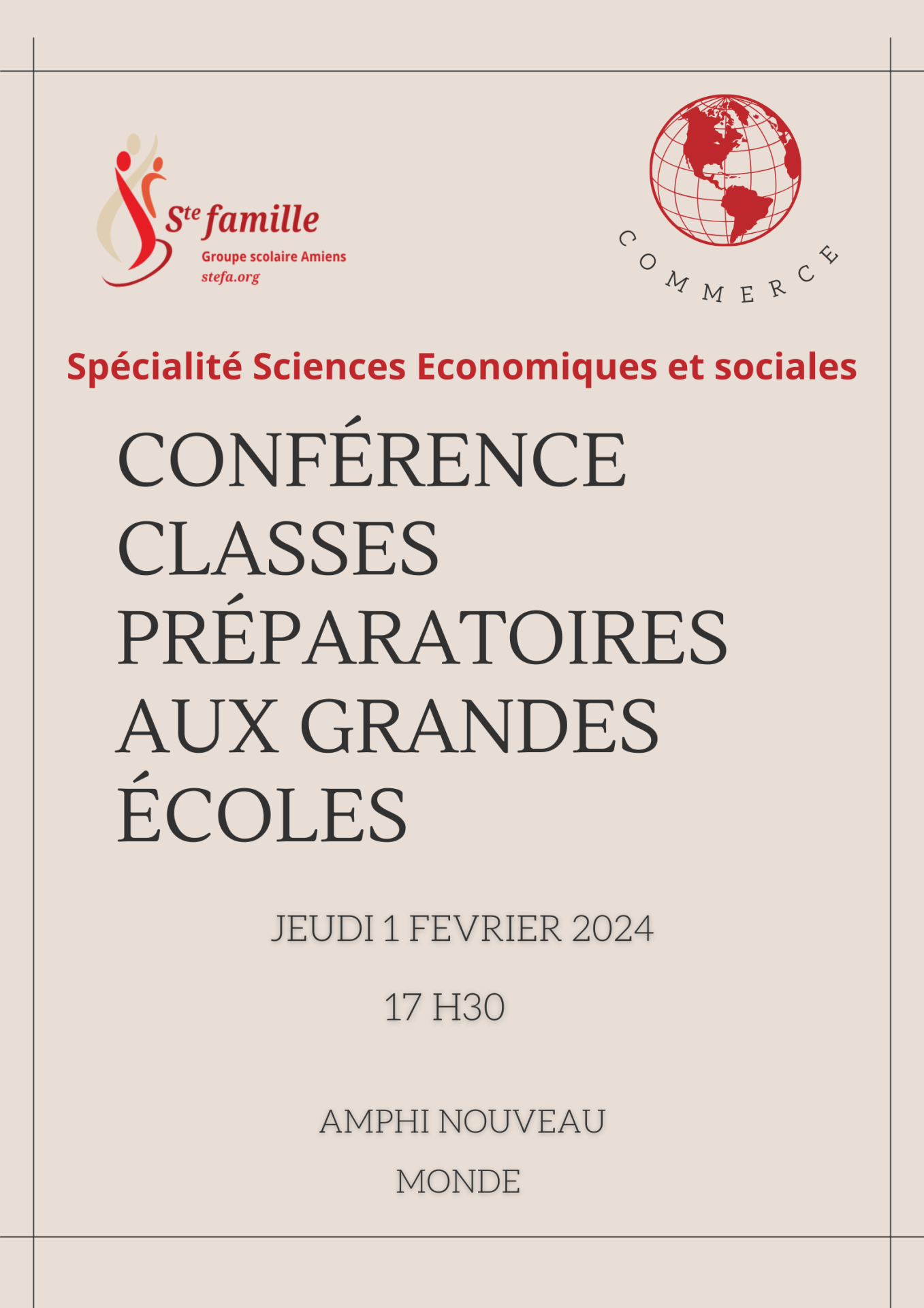 Marron borde superminimalisme education et science evenement affiche 8